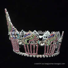 Belleza Reina Corona Tiaras torta de forma Rhinestone Grandes coronas de desfile de cumpleaños